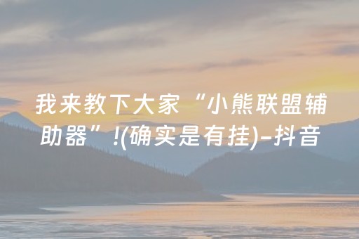 我来教下大家“小熊联盟辅助器”!(确实是有挂)-抖音