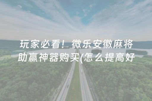 玩家必看！微乐安徽麻将助赢神器购买(怎么提高好牌几率)