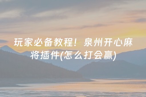 玩家必备教程！泉州开心麻将插件(怎么打会赢)