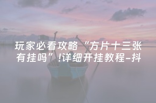 玩家必看攻略“方片十三张有挂吗”!详细开挂教程-抖音