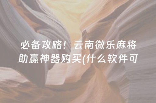 必备攻略！云南微乐麻将助赢神器购买(什么软件可以赢)