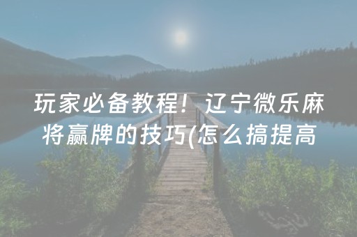 玩家必备教程！辽宁微乐麻将赢牌的技巧(怎么搞提高胜率)