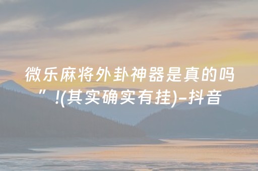 微乐麻将外卦神器是真的吗”!(其实确实有挂)-抖音