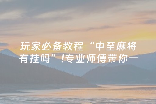 玩家必备教程“中至麻将有挂吗”!专业师傅带你一起了解（详细教程）-抖音