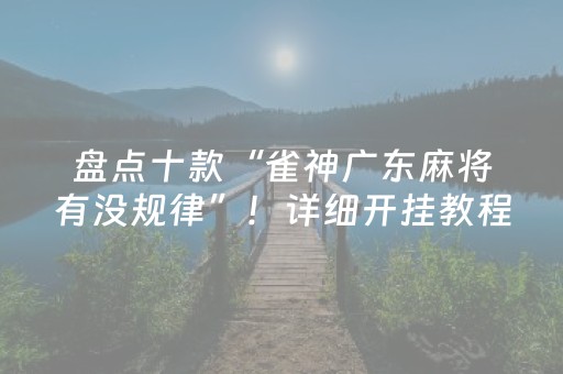 盘点十款“雀神广东麻将有没规律”！详细开挂教程（确实真的有挂)-抖音