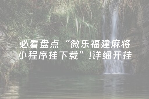 必看盘点“微乐福建麻将小程序挂下载”!详细开挂教程-抖音