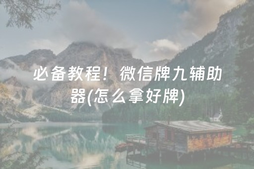 必备教程！微信牌九辅助器(怎么拿好牌)