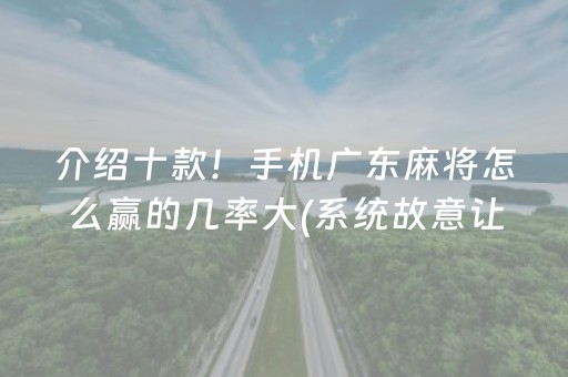 介绍十款！手机广东麻将怎么赢的几率大(系统故意让你输)