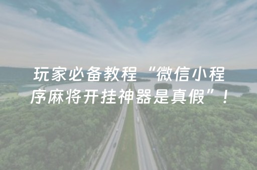 玩家必备教程“微信小程序麻将开挂神器是真假”!(其实确实有挂)-抖音