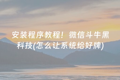 安装程序教程！微信斗牛黑科技(怎么让系统给好牌)