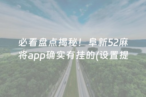 必看盘点揭秘！阜新52麻将app确实有挂的(设置提高好牌几率)