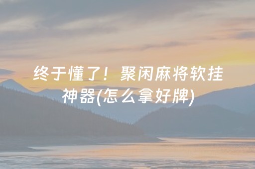 终于懂了！聚闲麻将软挂神器(怎么拿好牌)