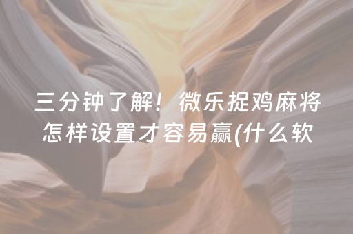 三分钟了解！微乐捉鸡麻将怎样设置才容易赢(什么软件可以赢)