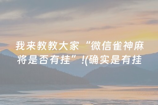 我来教教大家“微信雀神麻将是否有挂”!(确实是有挂)-抖音