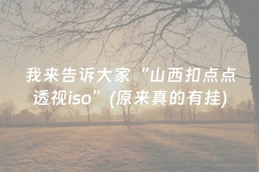 我来告诉大家“山西扣点点透视iso”(原来真的有挂)-抖音