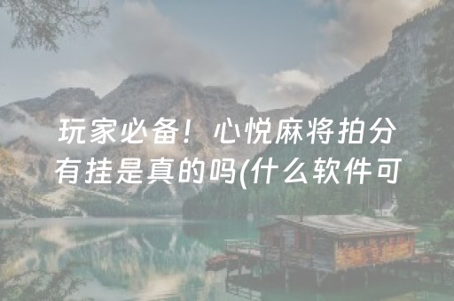 玩家必备！心悦麻将拍分有挂是真的吗(什么软件可以赢)