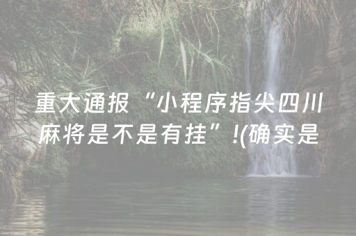 重大通报“小程序指尖四川麻将是不是有挂”!(确实是有挂)-抖音