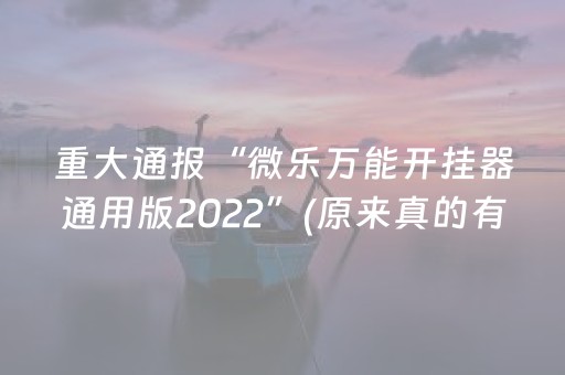 重大通报“微乐万能开挂器通用版2022”(原来真的有挂)-抖音