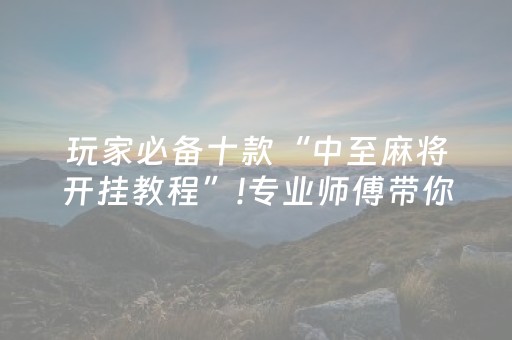 玩家必备十款“中至麻将开挂教程”!专业师傅带你一起了解（详细教程）-抖音