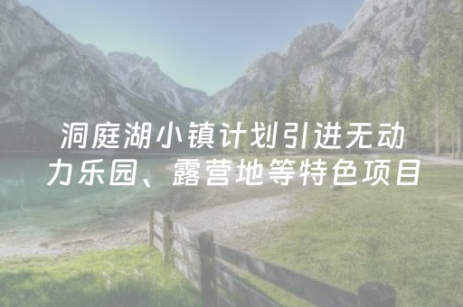 洞庭湖小镇计划引进无动力乐园、露营地等特色项目