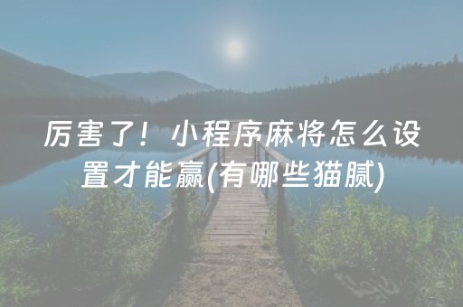 厉害了！小程序麻将怎么设置才能赢(有哪些猫腻)