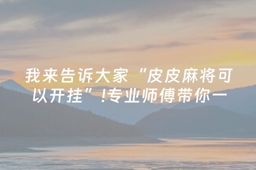 我来告诉大家“皮皮麻将可以开挂”!专业师傅带你一起了解（详细教程）-抖音