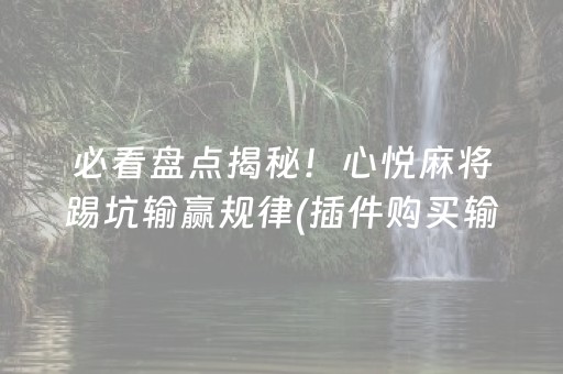 必看盘点揭秘！心悦麻将踢坑输赢规律(插件购买输赢规律)