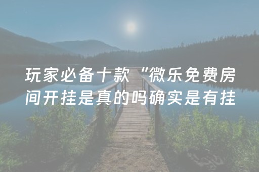 玩家必备十款“微乐免费房间开挂是真的吗确实是有挂”(原来真的有挂)-抖音