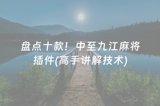 盘点十款！中至九江麻将插件(高手讲解技术)