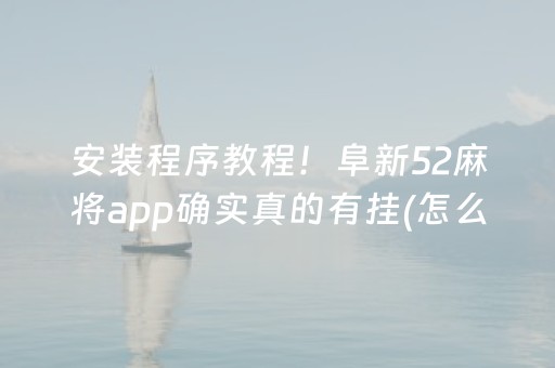 安装程序教程！阜新52麻将app确实真的有挂(怎么打会赢)