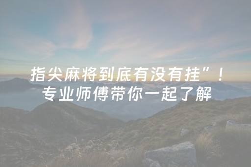 指尖麻将到底有没有挂”!专业师傅带你一起了解（详细教程）-抖音