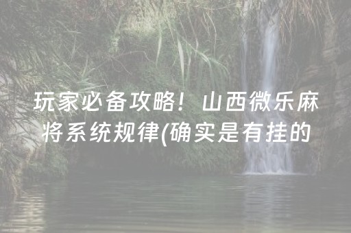 玩家必备攻略！山西微乐麻将系统规律(确实是有挂的)