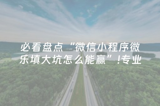 必看盘点“微信小程序微乐填大坑怎么能赢”!专业师傅带你一起了解（详细教程）-抖音