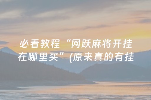 必看教程“网跃麻将开挂在哪里买”(原来真的有挂)-抖音