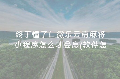 终于懂了！微乐云南麻将小程序怎么才会赢(软件怎么打赢)