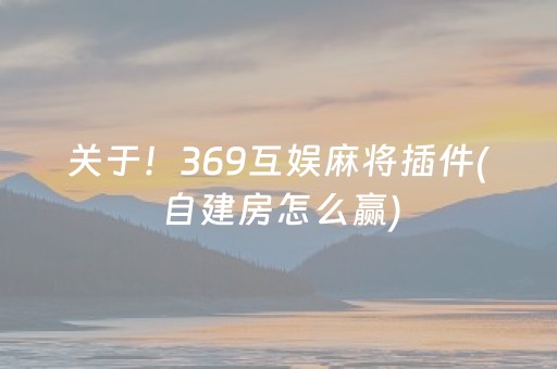 关于！369互娱麻将插件(自建房怎么赢)