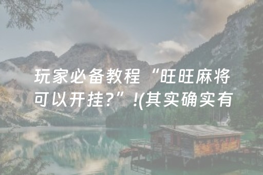 玩家必备教程“旺旺麻将可以开挂?”!(其实确实有挂)-抖音