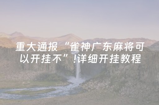 重大通报“雀神广东麻将可以开挂不”!详细开挂教程-抖音