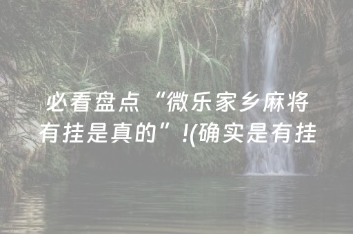 必看盘点“微乐家乡麻将有挂是真的”!(确实是有挂)-抖音