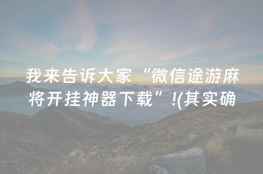 我来告诉大家“微信途游麻将开挂神器下载”!(其实确实有挂)-抖音