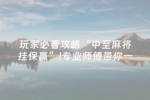 玩家必看攻略“中至麻将挂保赢”!专业师傅带你一起了解（详细教程）-抖音