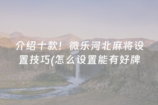 介绍十款！微乐河北麻将设置技巧(怎么设置能有好牌)