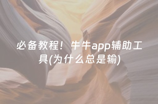 必备教程！牛牛app辅助工具(为什么总是输)