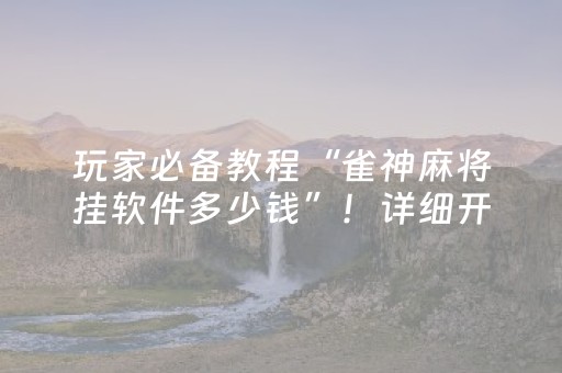 玩家必备教程“雀神麻将挂软件多少钱”！详细开挂教程（确实真的有挂)-抖音