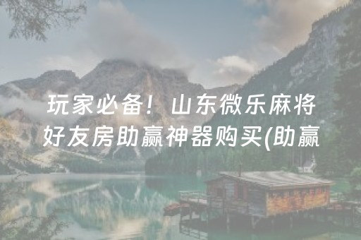 玩家必备！山东微乐麻将好友房助赢神器购买(助赢神器购买)