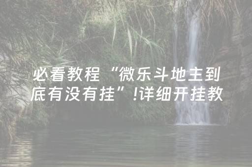 必看教程“微乐斗地主到底有没有挂”!详细开挂教程-抖音