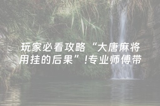 玩家必看攻略“大唐麻将用挂的后果”!专业师傅带你一起了解（详细教程）-抖音