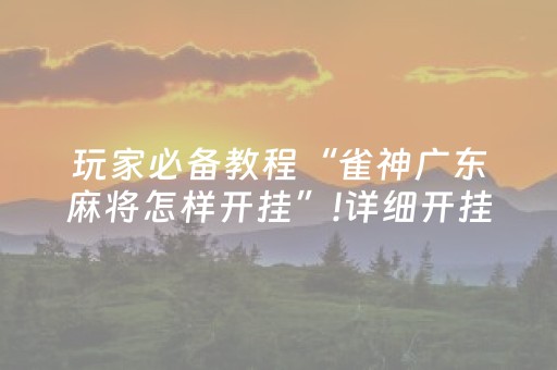 玩家必备教程“雀神广东麻将怎样开挂”!详细开挂教程-抖音