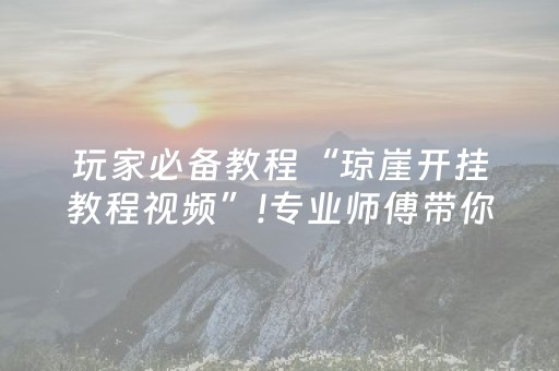 玩家必备教程“琼崖开挂教程视频”!专业师傅带你一起了解（详细教程）-抖音