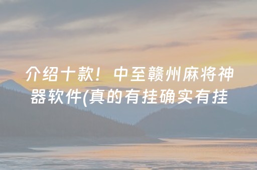 介绍十款！中至赣州麻将神器软件(真的有挂确实有挂)